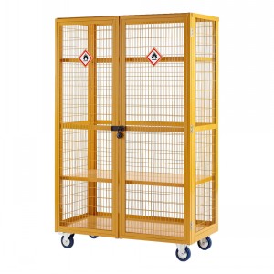 Hazardous Security Storage Cage Trolley With Doors